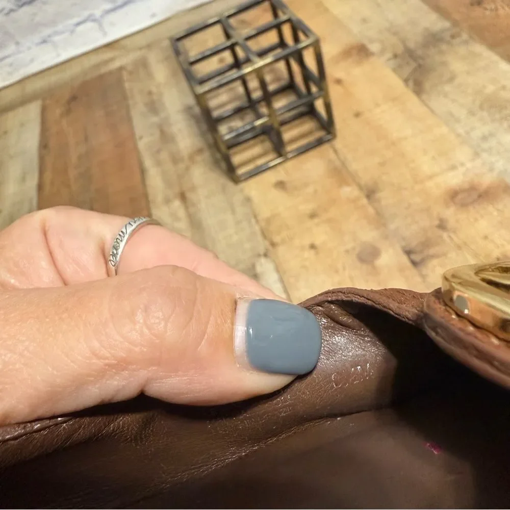Tory Burch Brown Leather‎ Carol Wedge heels - 8.5